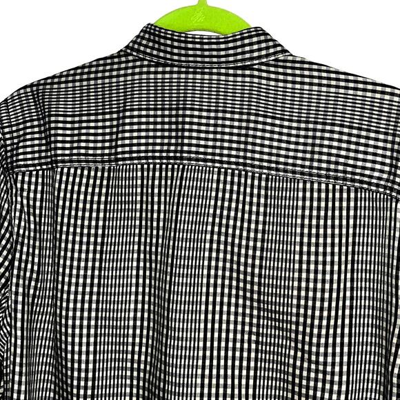 7 for All Mankind Button Down Shirt, Plaid, Long Sleeve, Black White Mens S NWOT - Picture 3 of 9